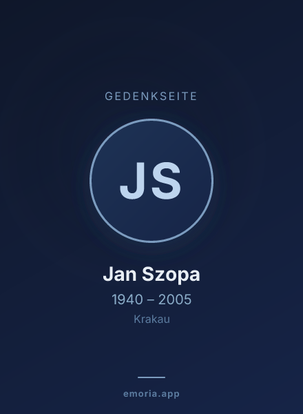 Gedenkportrait von Jan Szopa