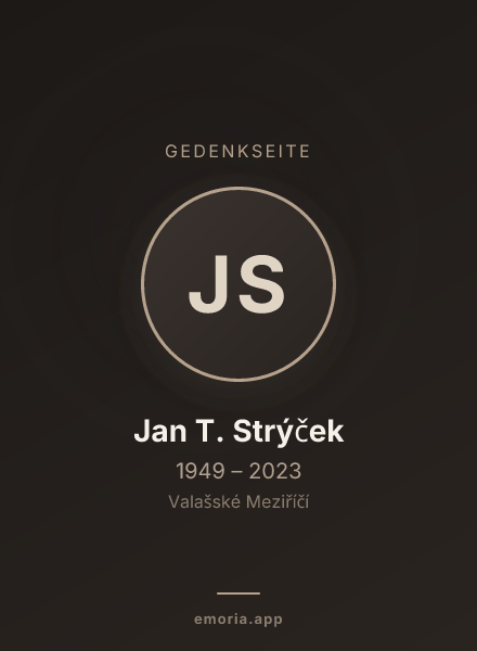 Gedenkportrait von Jan T. Strýček