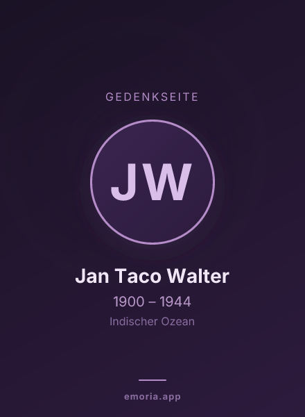 Gedenkportrait von Jan Taco Walter