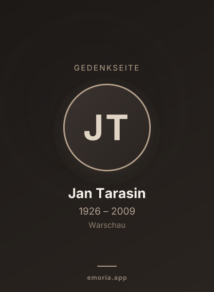 Gedenkportrait von Jan Tarasin