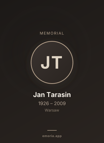 Memorial portrait of Jan Tarasin