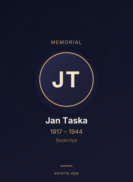 Memorial portrait of Jan Taska