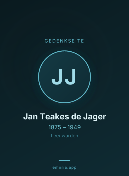 Gedenkportrait von Jan Teakes de Jager