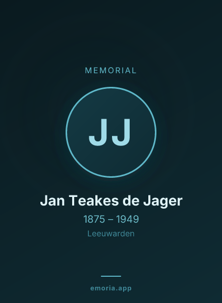 Memorial portrait of Jan Teakes de Jager