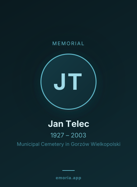 Memorial portrait of Jan Telec
