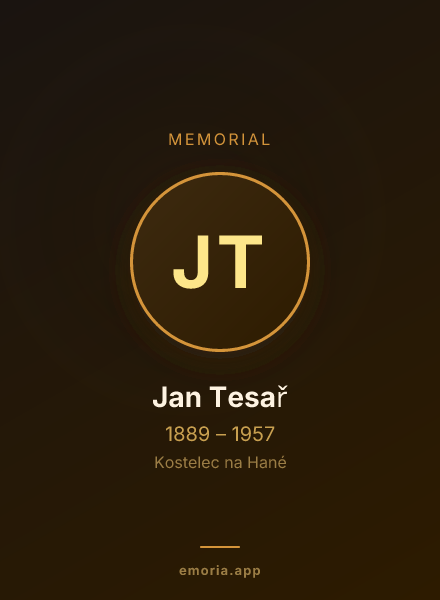 Memorial portrait of Jan Tesař