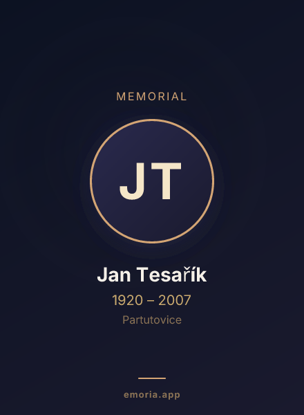 Memorial portrait of Jan Tesařík
