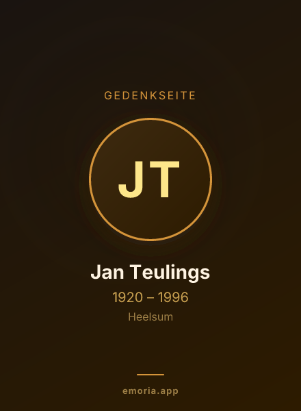 Gedenkportrait von Jan Teulings
