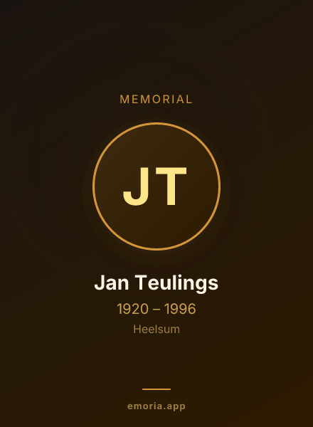 Memorial portrait of Jan Teulings
