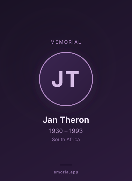 Memorial portrait of Jan Theron