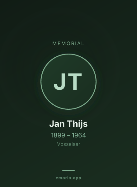 Memorial portrait of Jan Thijs