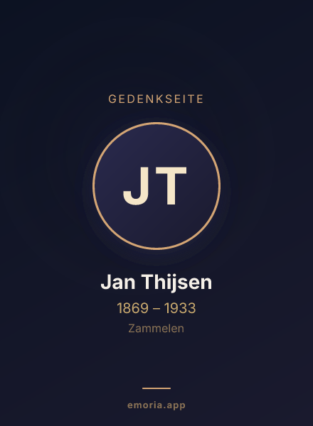 Gedenkportrait von Jan Thijsen