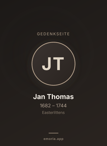 Gedenkportrait von Jan Thomas