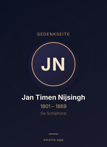 Gedenkportrait von Jan Timen Nijsingh