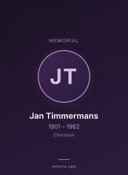 Memorial portrait of Jan Timmermans