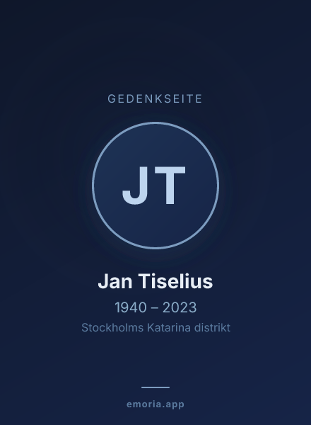 Gedenkportrait von Jan Tiselius