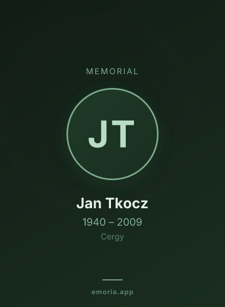Memorial portrait of Jan Tkocz