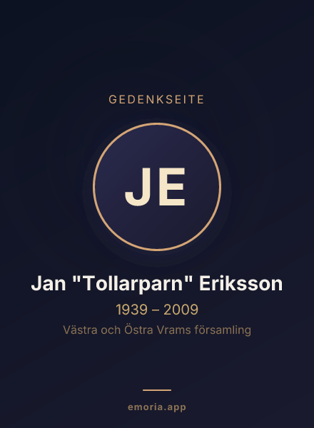 Gedenkportrait von Jan "Tollarparn" Eriksson