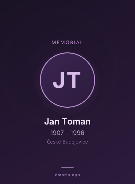 Memorial portrait of Jan Toman