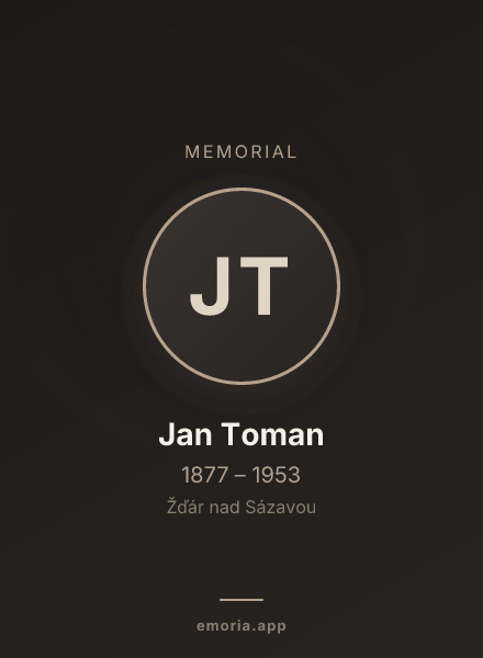 Memorial portrait of Jan Toman