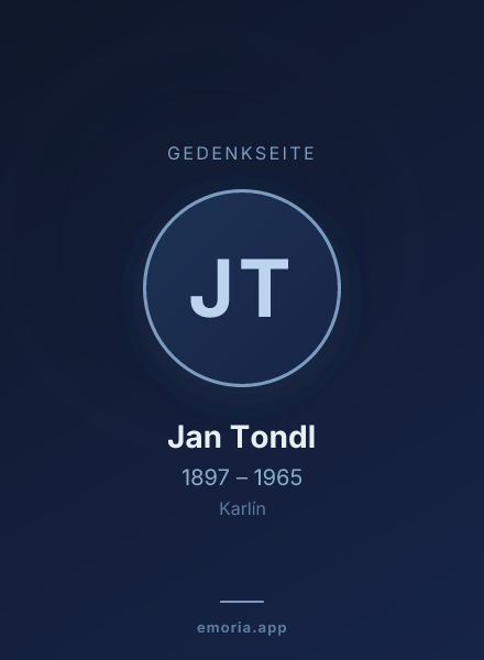 Gedenkportrait von Jan Tondl