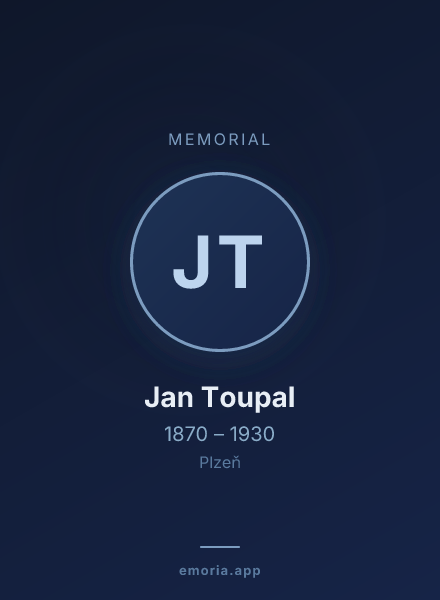 Memorial portrait of Jan Toupal