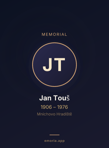 Memorial portrait of Jan Touš