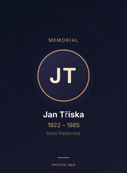 Memorial portrait of Jan Tříska