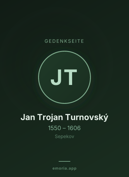 Gedenkportrait von Jan Trojan Turnovský