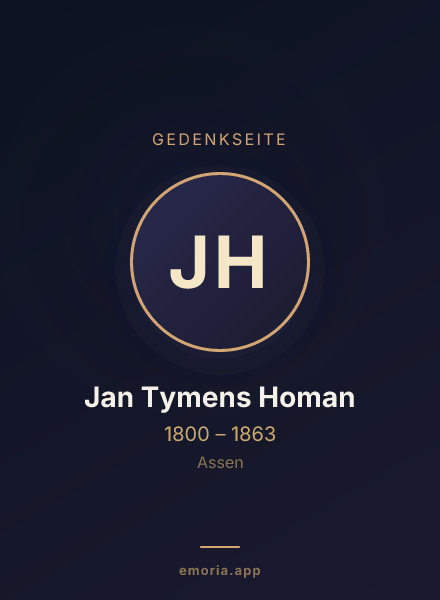 Gedenkportrait von Jan Tymens Homan