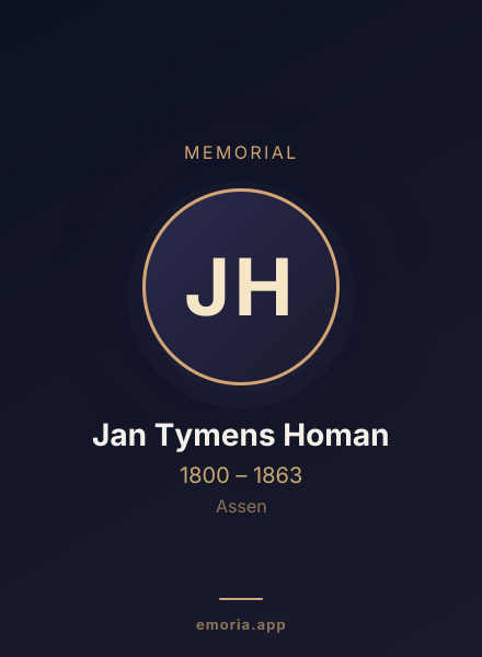 Memorial portrait of Jan Tymens Homan
