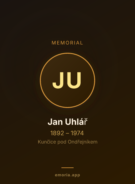 Memorial portrait of Jan Uhlář