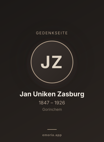 Gedenkportrait von Jan Uniken Zasburg