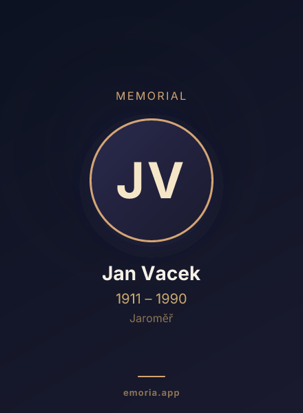 Memorial portrait of Jan Vacek