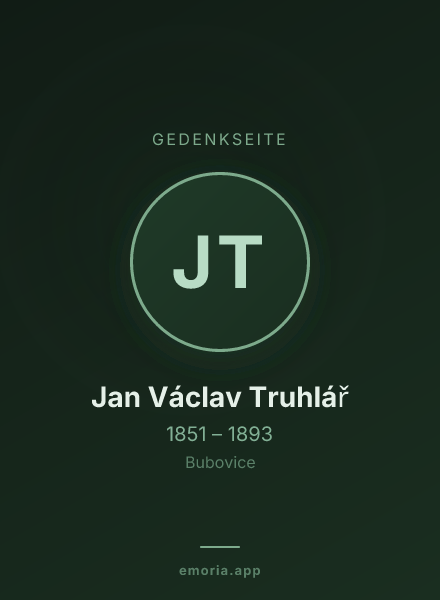 Gedenkportrait von Jan Václav Truhlář