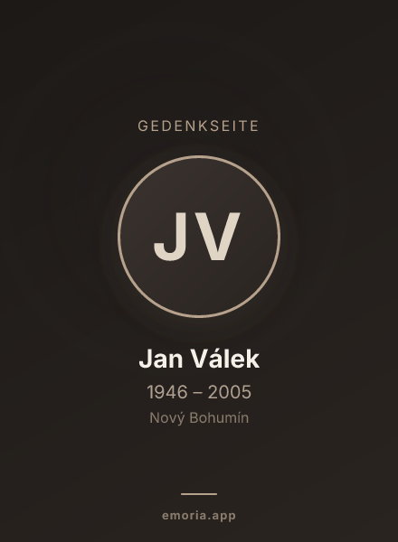 Gedenkportrait von Jan Válek