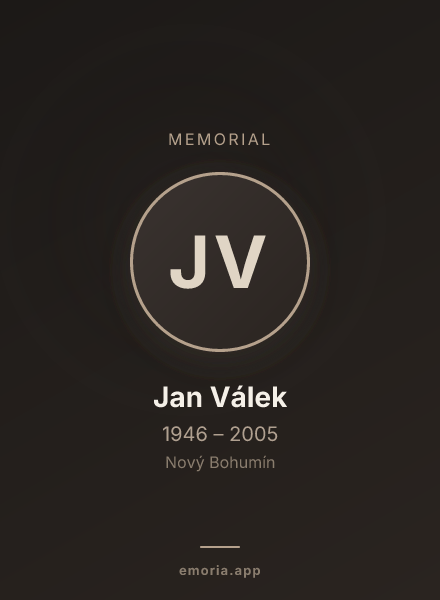 Memorial portrait of Jan Válek