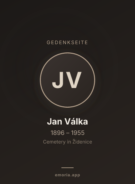 Gedenkportrait von Jan Válka