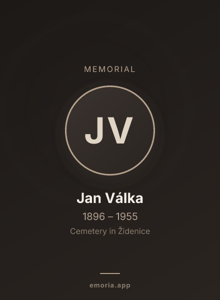 Memorial portrait of Jan Válka