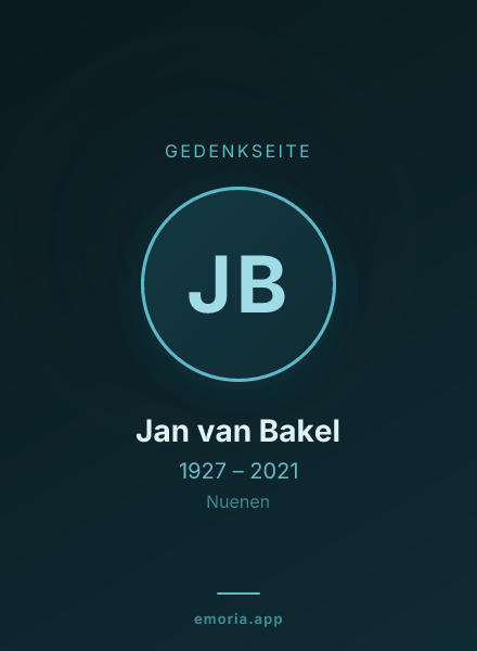 Gedenkportrait von Jan van Bakel