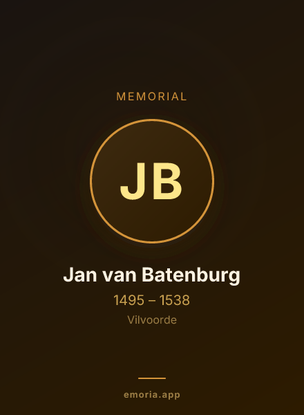 Memorial portrait of Jan van Batenburg