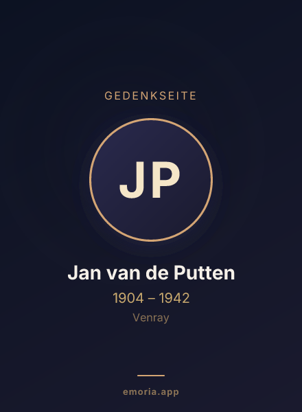 Gedenkportrait von Jan van de Putten