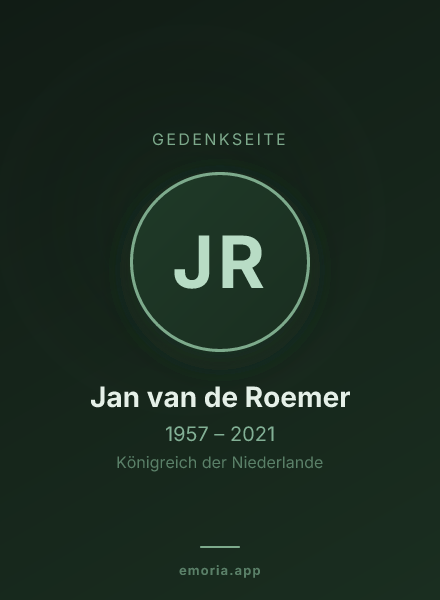 Gedenkportrait von Jan van de Roemer