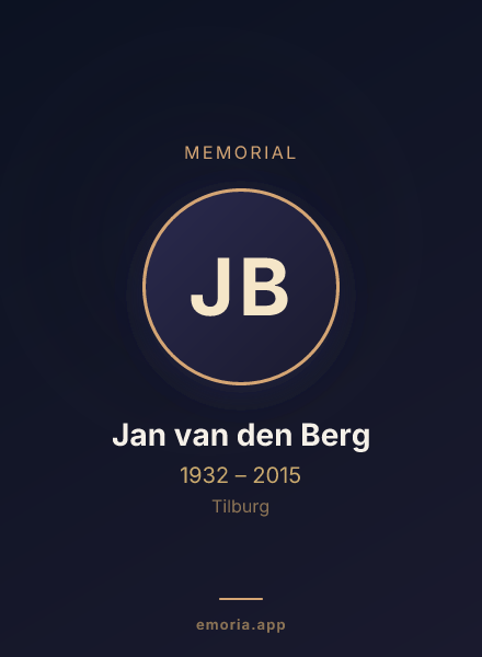 Memorial portrait of Jan van den Berg