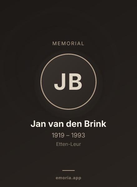 Memorial portrait of Jan van den Brink