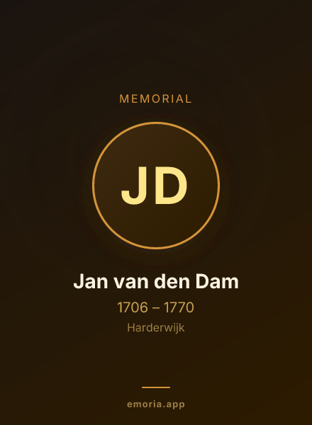 Memorial portrait of Jan van den Dam