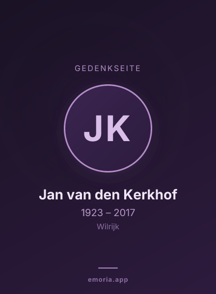 Gedenkportrait von Jan van den Kerkhof