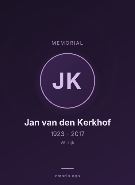 Memorial portrait of Jan van den Kerkhof