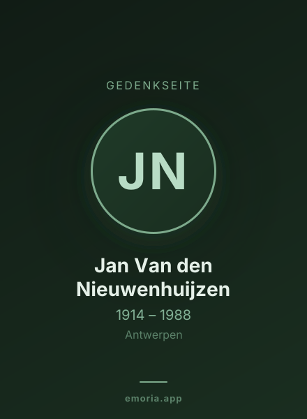 Gedenkportrait von Jan Van den Nieuwenhuijzen