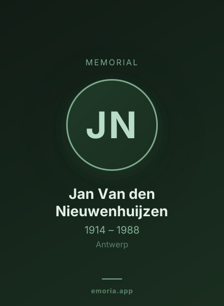 Memorial portrait of Jan Van den Nieuwenhuijzen